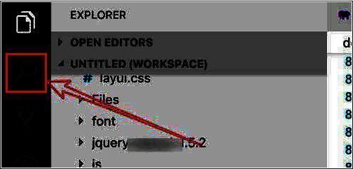 用户在VSCode搜索框中输入关键词‘handleClick’的界面截图