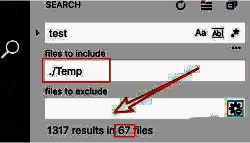 最终搜索结果显示三个文件中包含关键词，结构清晰