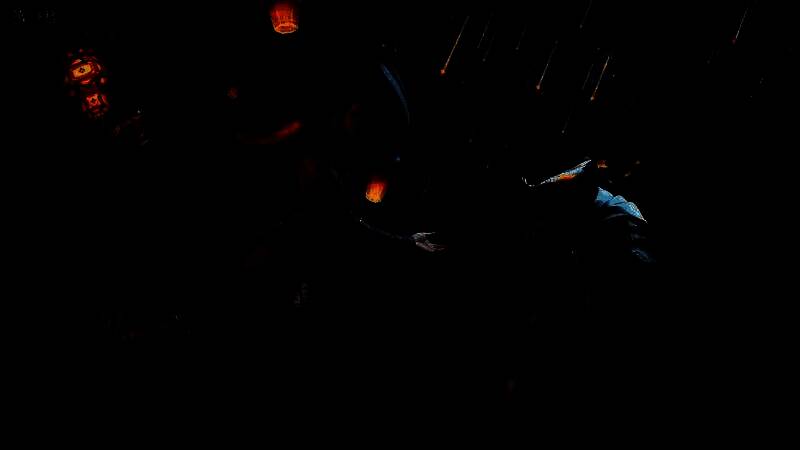 【奇珍时装】昆虫学者-踏莎行展示图，角色佩戴垂穗箬笠，身着交领蜀绣长裙，腰间挂灯笼与短剑，整体风格温婉却不失侠气