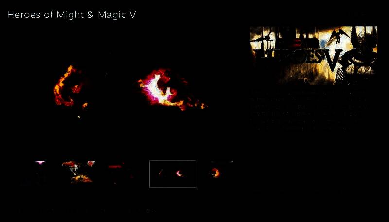 《魔法门之英雄无敌5》游戏画面，展示城堡场景与英雄角色立绘，界面清晰显示新增的中文文本