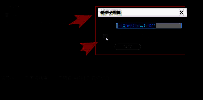 Premiere Pro中制作子剪辑对话框界面，显示已取消勾选名称选项