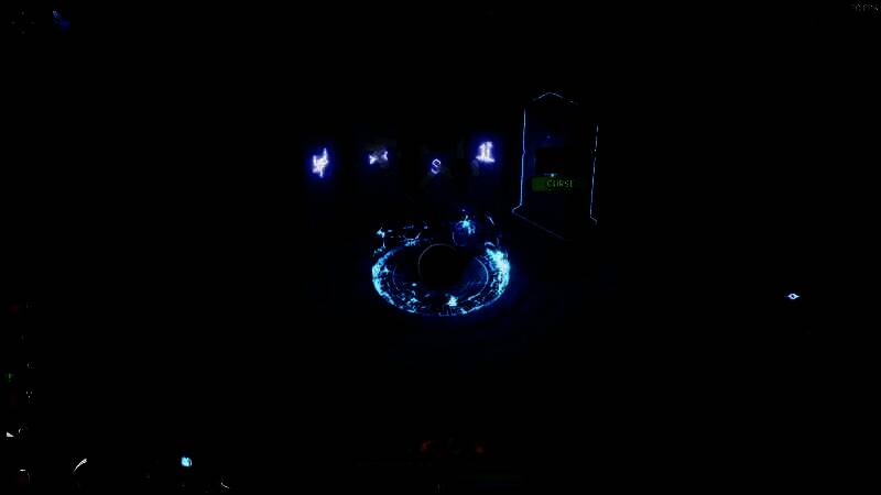 最终地牢BOSS战后场景，地上散落着大量发光的光石和装备