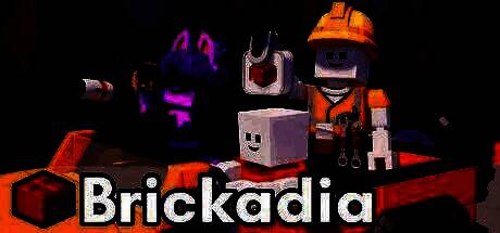 《砖托邦 Brickadia》中玩家用彩色砖块搭建出一座悬浮空中、带有火箭引擎的城堡，多人在周围飞行互动