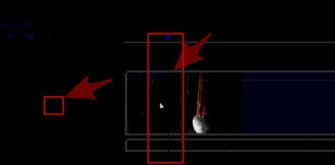 时间轴上视频片段某帧位置已添加关键帧，不透明度滑块处于最低状态，表示画面完全透明