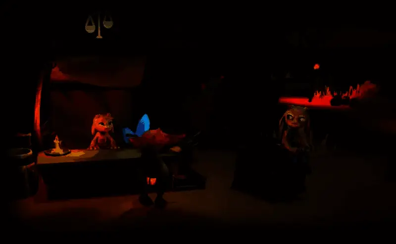 《Rekindled Trails》村庄重建画面，玩家与NPC互动，房屋逐渐亮起灯火，充满生机