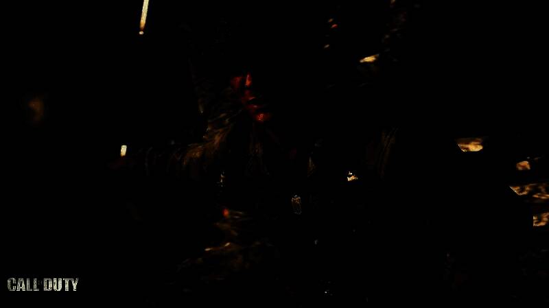 《使命召唤：二战》游戏画面，战火纷飞的战场中士兵正在进行激烈交火