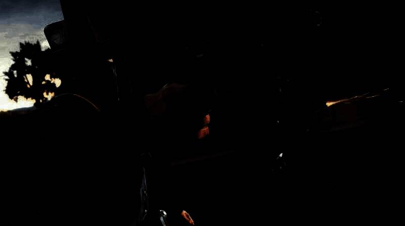 游戏开发团队工作场景概念图，昏暗灯光下程序员与美术人员专注工作，桌上堆满咖啡杯，氛围压抑