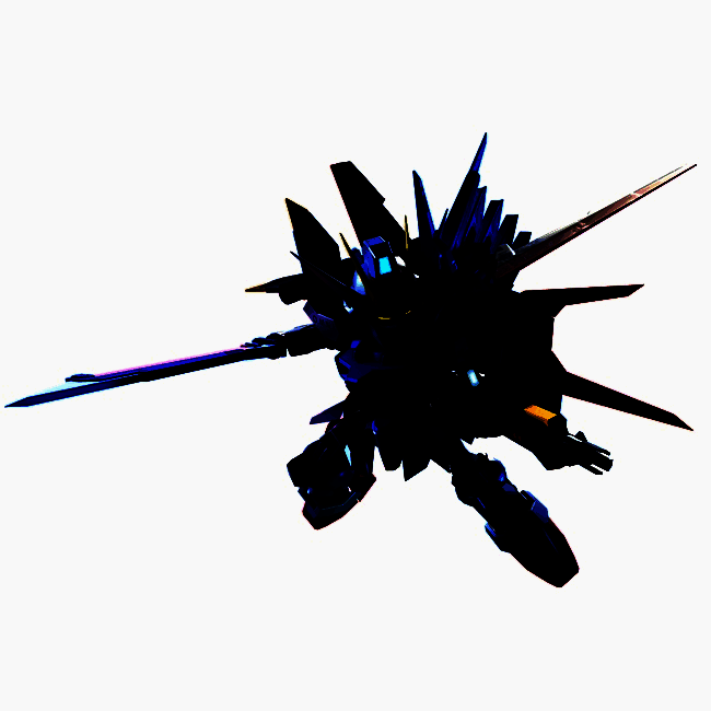 推荐阵容站位图，前排为独角兽NT-DS高达，后排从左至右为逆X高达、权天使高达、完美强袭高达，箭头标注技能联动路径