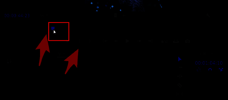 源监视器中显示视频预览，时间轴上方标注入点标记，界面标注清晰