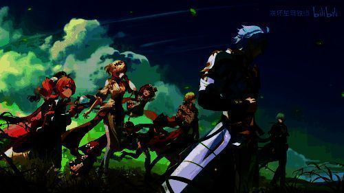 角色PV画面中，黑浪翻涌象征内心挣扎，遐蝶蜷缩于中央，双手紧抱自己，表情痛苦