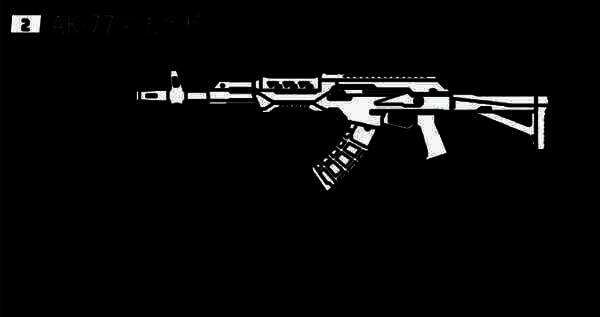 AK-77步枪实战射击画面，枪口火光闪烁，弹道集中于靶心区域