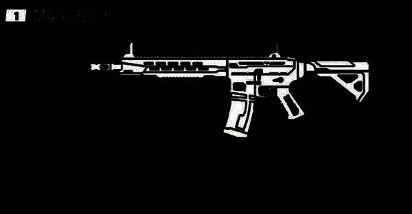 M4步枪在城市废墟环境中进行点射，弹道轨迹清晰，命中远处目标