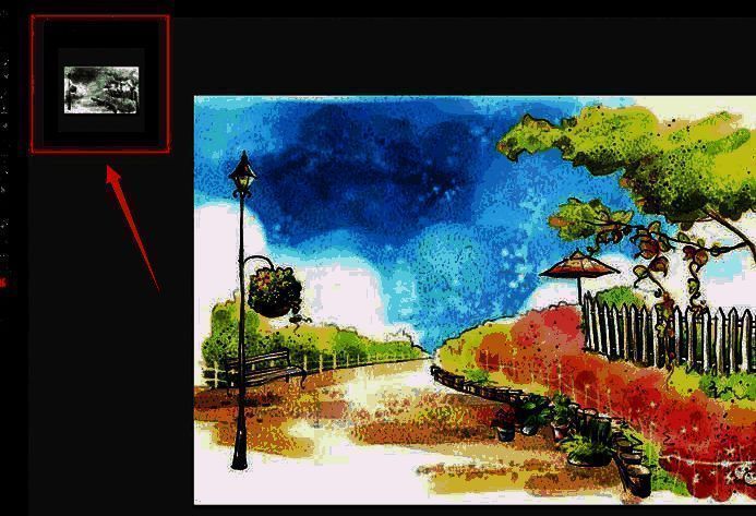 Photoshop中左上角窗口已成功显示黑白图像的最终效果对比图