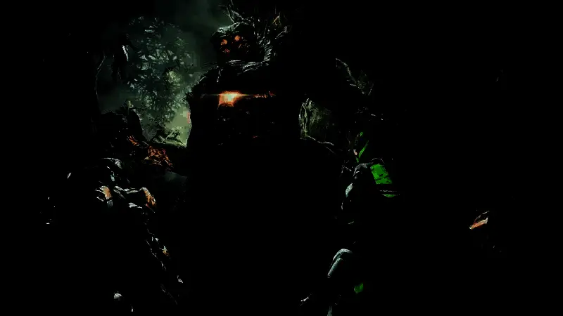 《圣歌》游戏主界面截图，展示机甲角色悬浮于空中，背景为浮空城市与风暴天气