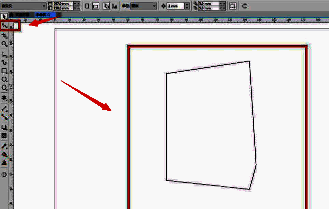 已转换为曲线的图形，节点被手动添加并调整，形成更复杂的轮廓