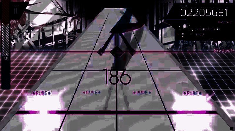 Trap Crow游戏界面，暗红色调背景中音符如雷电般劈下，节奏紧凑有力