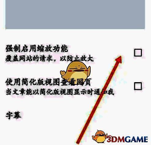 强制启用缩放功能开关开启状态示意图