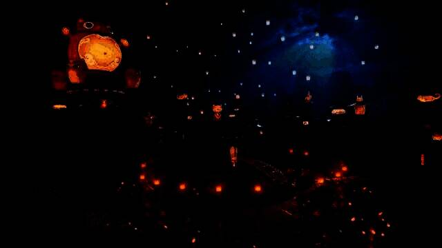 万妖城繁华夜市场景，霓虹灯牌林立，各种形态的妖族NPC在街头互动，充满欢乐与奇幻色彩