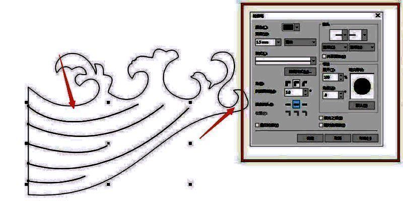 用圆形包围螺纹图形并进行轮廓加粗与颜色填充的操作界面截图