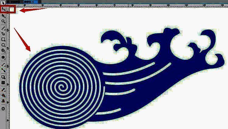 最终整合完成的浪花图形，展示流畅的曲线与层次分明的纹理细节