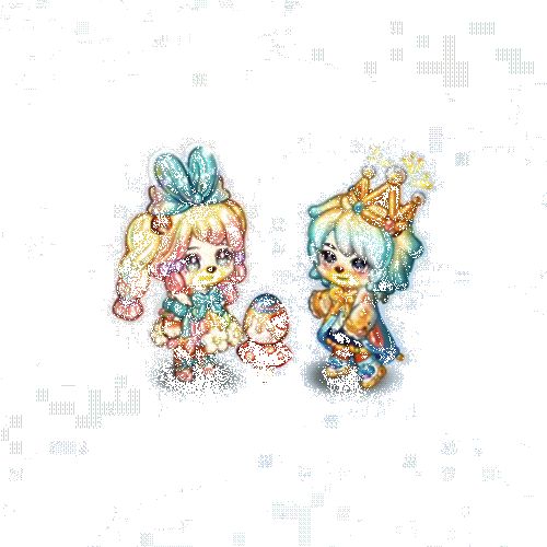 气球烟花背景动态图，夜空中绽放彩色烟花，映照角色剪影