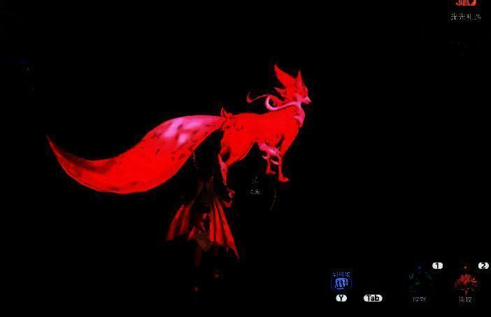 两根石柱之间漂浮着最后一枚回忆光点，橘红狐狸形态缓缓旋转，散发温暖光芒