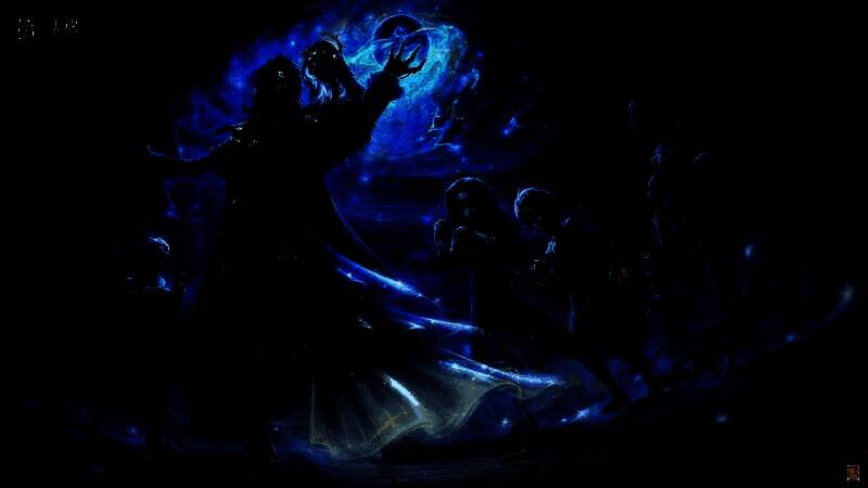 《第五人格》七周年庆典宣传图，星空背景下角色群像登场，氛围神秘而华丽