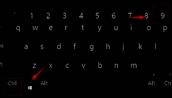键盘上Ctrl和9键被高亮标注，示意快捷键操作方式
