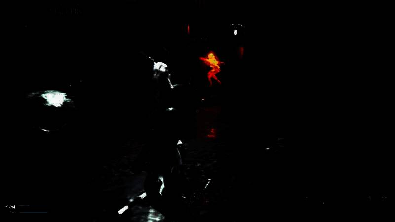 团队合作场景：两名玩家合力开启古老石门，背后是深不见底的通道