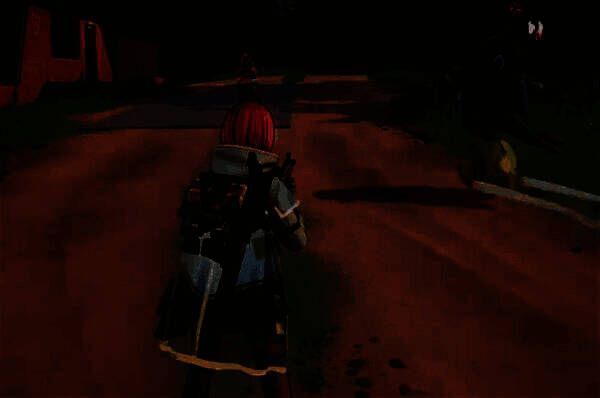 桃桃释放大招‘砰砰’的场景，喷火装置正在攻击敌方角色，友军角色头顶出现护盾与回血特效