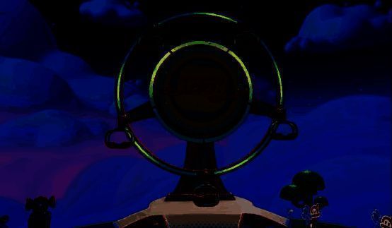 春日摩天轮夜景图，灯光璀璨，座舱绘有樱花与彩虹图案，缓缓转动于星空之下