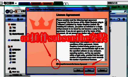 Subscribe插件安装启动界面，显示初始安装向导窗口