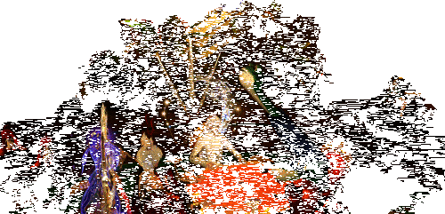 愚人牌屋玩法动图，玩家伸长脖子偷看对手底牌，动作滑稽