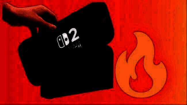 任天堂Switch2主机外观展示，灰色机身搭配彩色Joy-Con手柄，放置于桌面场景中