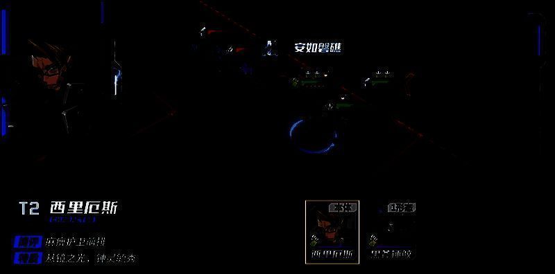 西里厄斯角色立绘，身穿重甲手持巨盾，眼神坚定地站立于风暴之中，彰显守护者气质