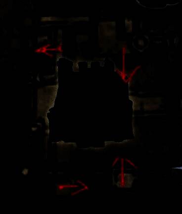 山妖主城四只山妖的朝向分布图，箭头明确指示各自视野方向，便于制定潜行或突袭策略