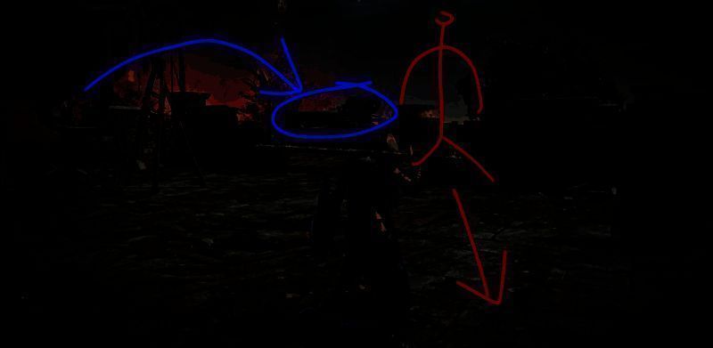 山妖3战斗区域示意图，蓝色圆圈标注了受轰炸高危区