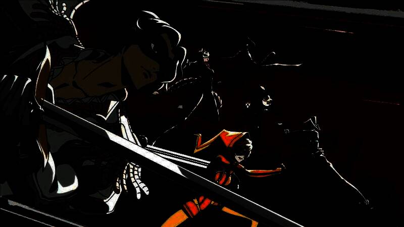 《女神异闻录：夜幕魅影》一周年宣传图，角色群像闪耀登场，背景为炫酷都市夜景与面具碎片交织