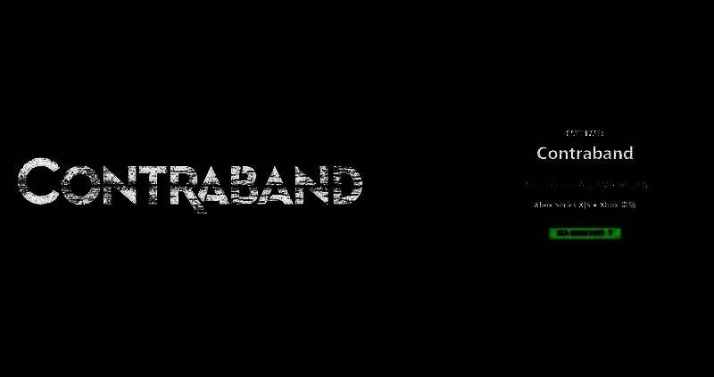 Xbox官网上《Contraband》的游戏介绍页面截图，显示其合作射击与开放世界标签