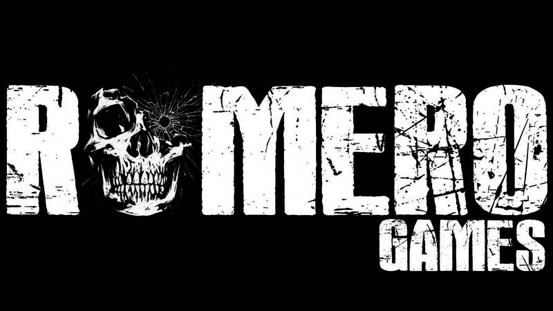 John Romero与Brenda Romero在工作室的工作场景，背景为游戏开发屏幕