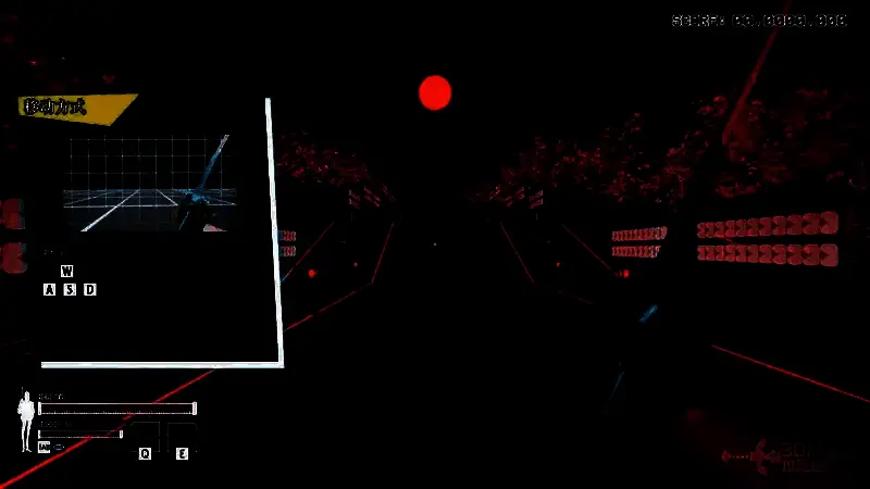 角色在赛博都市环境中进行基础移动与跳跃操作的界面截图