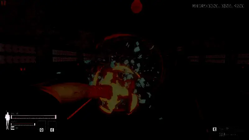 角色释放血拳技能，击破敌人护盾的瞬间特效画面