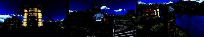 游戏内卢安街道场景，行人穿梭，建筑风格欧式，背景有导力灯柱与广告牌