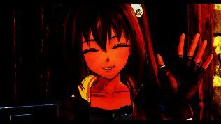 艾丝蒂尔与约书亚并肩行走于草原，夕阳洒落，背景为飞行船掠过天际