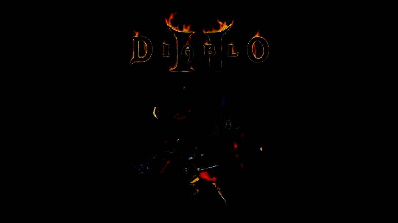 《暗黑破坏神2》早期开发概念图，展示地狱场景与角色战斗氛围