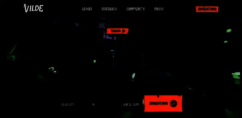 《维尔德：枪域争锋》官网截图，展示首页布局，包含角色立绘、新闻动态和社交媒体链接