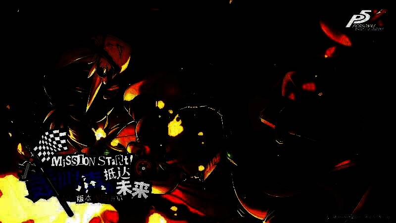 《女神异闻录：夜幕魅影》3.5.1版本宣传图，背景为霓虹闪烁的都市赛道，主角团站在赛车旁，氛围充满未来感与动感