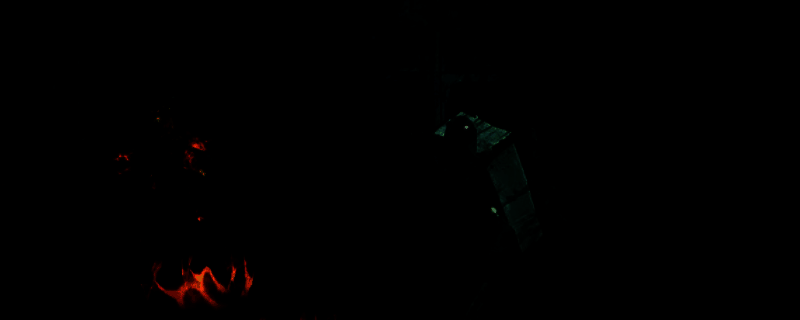 《噩梦边境》游戏实机画面，昏暗的森林场景中弥漫着浓雾，角色手持手电筒缓慢前行，周围传来低语声，氛围压抑而紧张