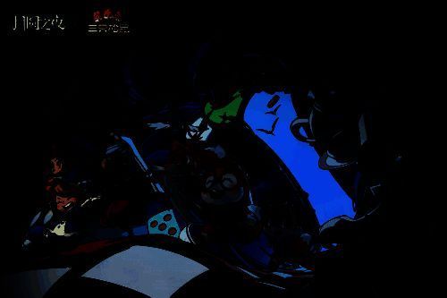 三只松鼠与《月圆之夜》联动宣传图，卡通松鼠手持卡牌站在镜剧场舞台上，风格诙谐又充满创意