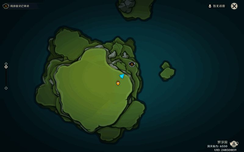 燎雾岛山顶平台地图标记，显示阿嘟刷新在中央区域